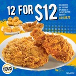 12 Pieces for $12 at Texas Chicken
