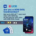 $3 off at 2x Rides CDG Zig (UOB EVOL Cards)