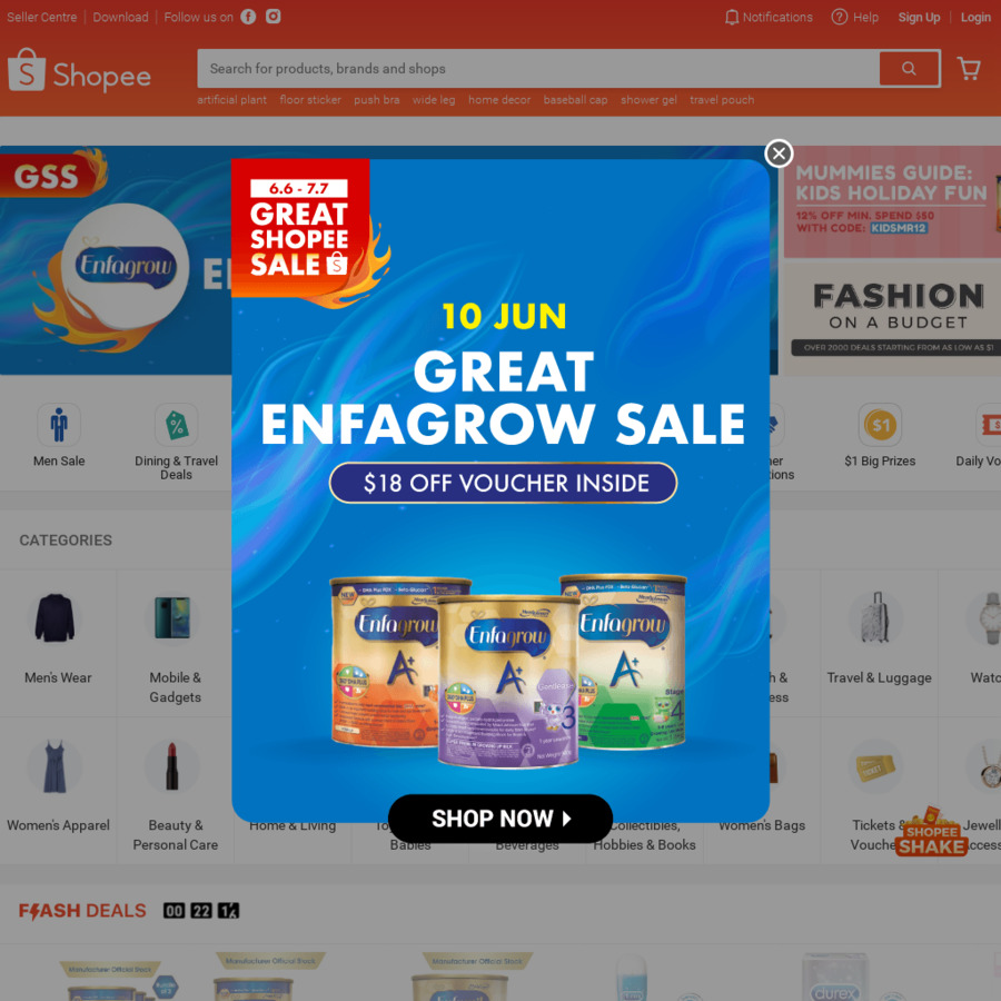 10% off Sitewide at Shopee (Singtel Dash) - CheapCheapLah