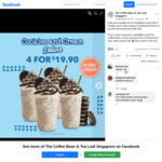 4 Cookies and Cream Deluxe Ice Blended Drinks for $19.90 (U.P. $35.20) at The Coffee Bean & Tea Leaf
