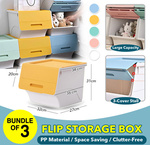 Bundle of 3 Flip Storage Box $19.90 + $1.99 Delivery @Joseph&Casey via Qoo10