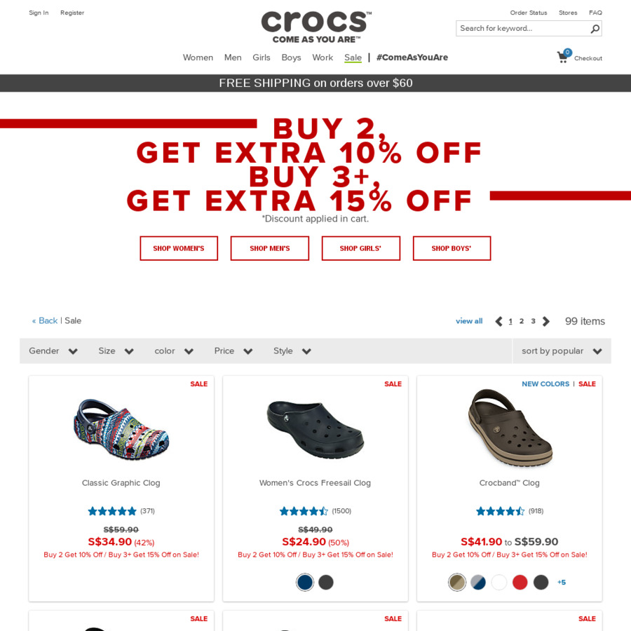 crocs under $15
