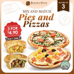 Mix & Match: 3 Pies/Pizzas for $4.90 (U.P. $12.60) Plus $3.99 Shipping ($0 Over $28) at Baker's Oven via Qoo10