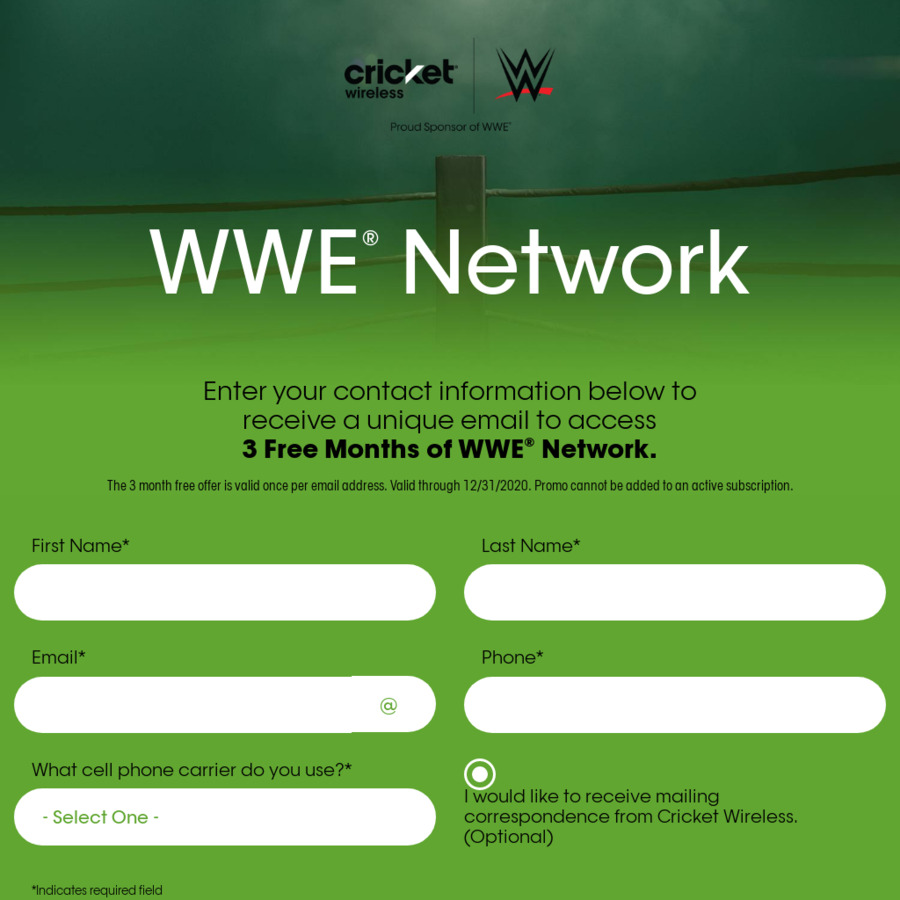 Wwe on sale network offer