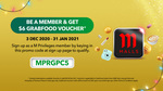 Free $6 GrabFood Voucher (Usable at AMK Hub, Jurong Point and Swing By at Thomson Plaza) from M Malls [New M Privileges Members]