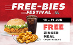 Free Zinger Meal with $38 Minimum Spend at KFC Delivery