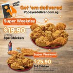 5pc Chicken, 5pc Tenders, Large Cajun Fries, Large Mashed Potatoes & 1.5L Drink for $25.90 at Popeyes Delivery (Fri & Sat)