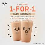 1 for 1 Roasted Oolong Milk Tea at Bober Tea (Bedok, Instagram Required)