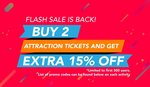 Buy 2 Attraction Tickets, Receive Extra 15% Off at Klook