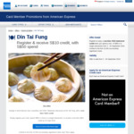 $10 Statement Credit with $50 Spend at Din Tai Fung (American Express)