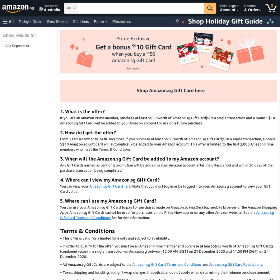 Bonus 10 Gift Card With A 50 Gift Card Purchase At Amazon Sg Cheapcheaplah