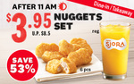 6pcs Nuggets Set for $3.95 (U.P. $8.50) at KFC via App