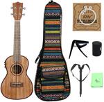 24" Ukulele Ukelele Uke Kit Sapele Wood with LCD EQ for $53.58@Lazada.sg