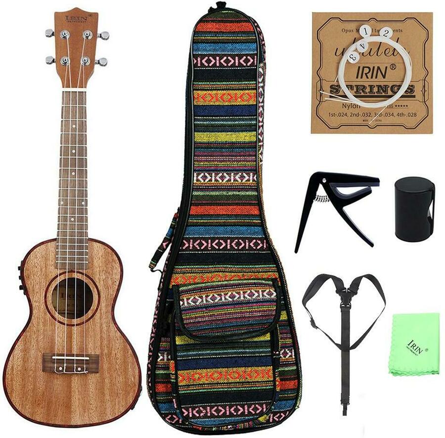 24" Ukulele Uke Kit Sapele Wood with LCD EQ for 53.58 from Eledone