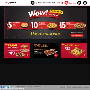 Pizza Hut - Personal Pizzas for $5, Regular Pizzas for $10, Large Pizzas for $15