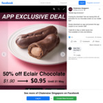 50% off Eclair Chocolate ($0.95) from Chateraise Using Mobile App