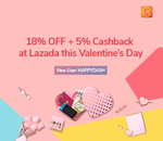 18% off (New Customers, $50 Min Spend) at Lazada via App [Singtel Dash]