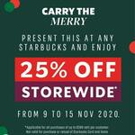 25% off Storewide at Starbucks