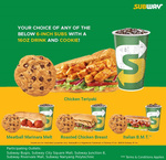 6 Inch Sub with 16oz Drink and Cookie for $4.99 (U.P. $10.80) at Subway via Qoo10