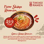 Goma Shoyu Ramen for $9.90 at Takagi Ramen