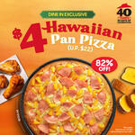 Hawaiian Pan Pizza for $4 (U.P. $22) with Any Ala Carte Main Purchase at Pizza Hut