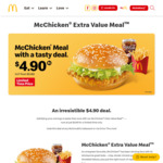 McChicken Meal for $4.90 (U.P. from $5.90) at McDonald's