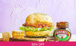 1 for 1 Salted Egg Yolk / Marmite Burger at Wok In Burger by KEK Seafood via Fave (previously Groupon)