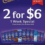 Cadbury Dairy Milk Chocolate Blocks, 180g to 200g - 2 for $6 (U.P. $10.40) at Cold Storage, FairPrice, Giant & Sheng Siong