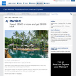 Spend $500 or more, get $150 back (Up to 10 times) @ Marriot Hotels (American Express Cardholders)