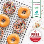 FREE Half Dozen Orginal Glazed doughnuts with ANY Dozen doughnut purchased online at Krispy Kreme