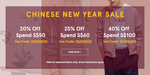 Zalora Chinese New Year Sale: 40% off ($100 Min Spend), 25% off ($60 Min Spend) or 20% off ($50 Min Spend) Selected Styles