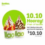 2 Medium Tubs with Toppings for $10.10 at llaollao