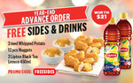 Free 2x Medium Whipped Potato, 12pcs Nuggets & 2x Lipton Black Tea Lemon 450ml with Advance Order ($35 Min Spend) @ KFC Delivery