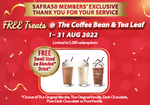 Free Small Sized Ice Blended Drink from The Coffee Bean & Tea Leaf via mSAFRA App (SAFRA Members)