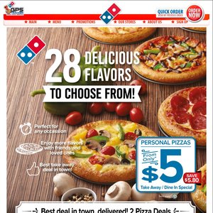 Domino's Pizza - $5 Personal Pizzas (Save $5.80)