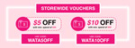 $5 off ($30 Min Spend) or $10 off ($50 Min Spend) at Watashi Plus by Shiseido via Shopee