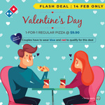 1 for 1 Regular Pizzas ($9.90) at Domino's Pizza [In-Store, Wear Blue & Red]