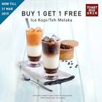 Buy 1 Get 1 Free  Ice Kopi Or Teh Melaka By Showing Facebook Post @ Toast Box (All Locations)