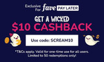 $10 Cashback on FavePay Later Transactions