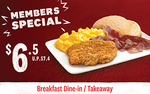Hearty Original Recipe Platter for $6.50 (U.P. $7.40) at KFC