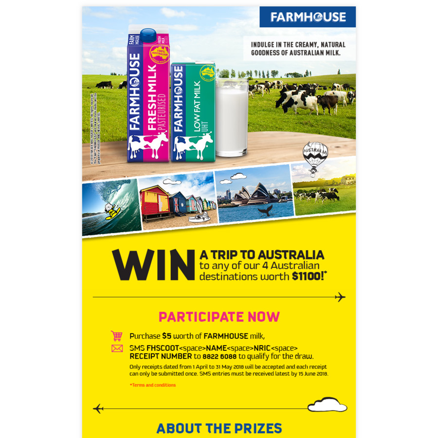 Win 1 Of 8 Pairs Of Tickets Flying Scoot To Australia Purchase 5 Worth Of Farmhouse Milk Then Sms Receipt Number Cheapcheaplah Competitions