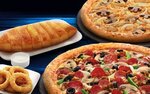 Regular Pizza, Large Pizza, Garlic Cheese Onion Rings & Bread Side for $32.83 (U.P. $69.60) at Domino's via Fave