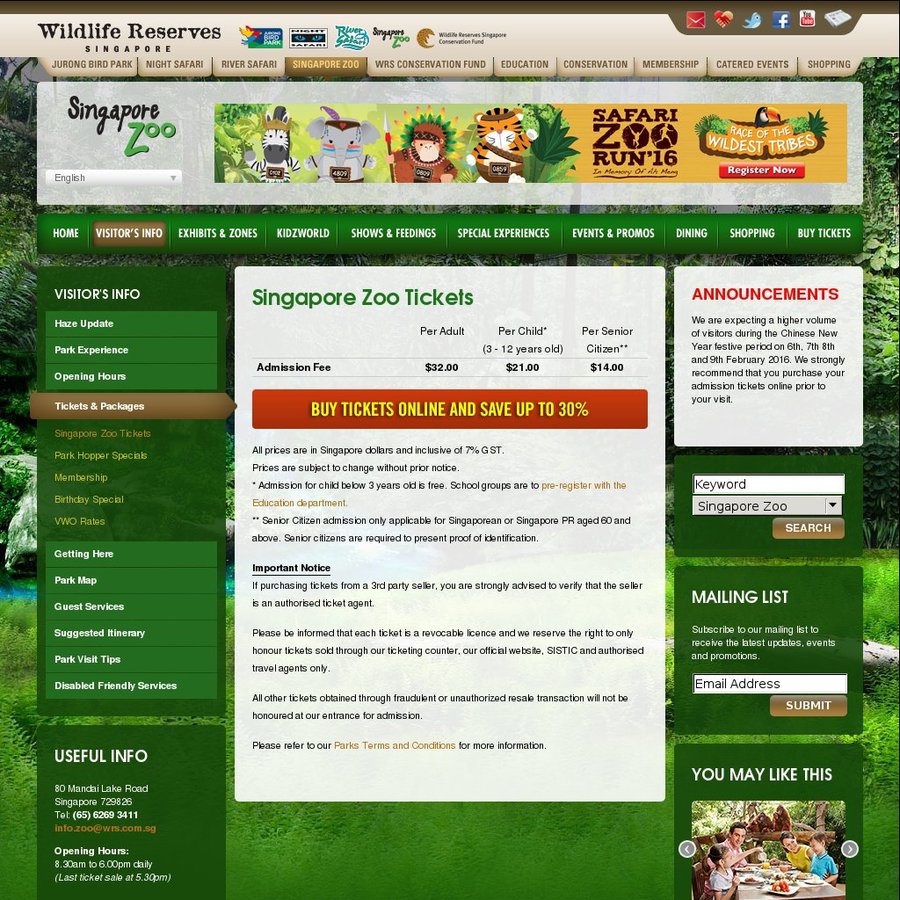 Singapore Zoo Ticket Online - Cogo Photography