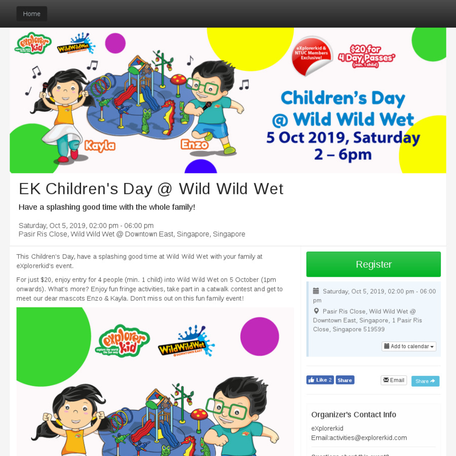 $20 for 4 Passes to Wild Wild Wet for Children's Day. Explorer kids and  NTUC members only - CheapCheapLah