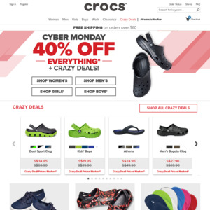 40% off Sitewide (Includes Sale Items) + Free Shipping on All Orders at  Crocs [Cyber Monday Offer] - CheapCheapLah