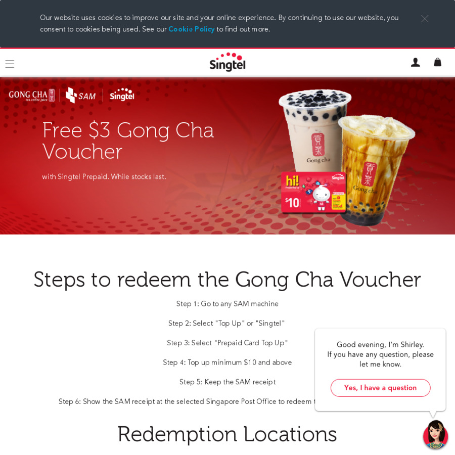 Bonus 3 Gong Cha Voucher When You Top Up 10 or More on Any SAM