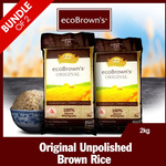 Bundle of 2 EcoBrown's Unpolished Brown Rice 2kg $6.90 + $1.99 Delivery @ ecoBrowns via Qoo10