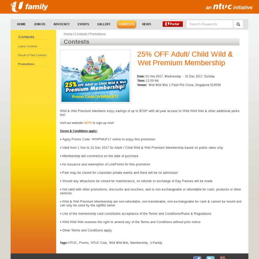 25% off Premium Wild Wild Wet Membership with Code - CheapCheapLah