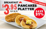 $3.95 Pancakes Platter (U.P. $5.75) at KFC