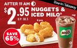 6pc Nuggets and Iced Milo for $2.95 (U.P. $8.50) at KFC